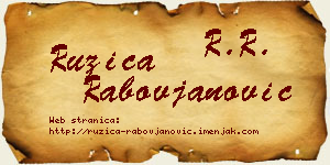 Ružica Rabovjanović vizit kartica